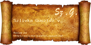 Szlivka Gusztáv névjegykártya