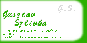 gusztav szlivka business card